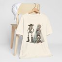 Small Frog and Lizard Skeleton Couple Tshirt, Western Halloween Costume for Couples