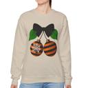  Coquette Halloween Cherries Sweatshirt, Spooky Cute Bow Spiderweb Design