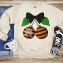  Coquette Halloween Cherries Sweatshirt, Spooky Cute Bow Spiderweb Design