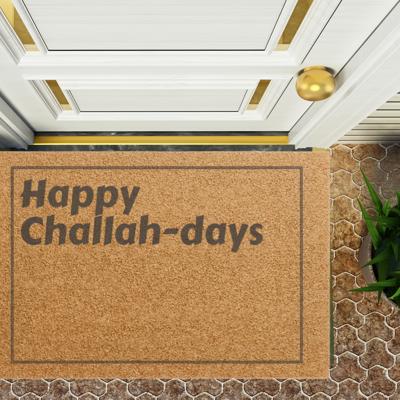Hanukkah Themed Doormat, Outdoor Welcome Mat Happy Challah-Days Design