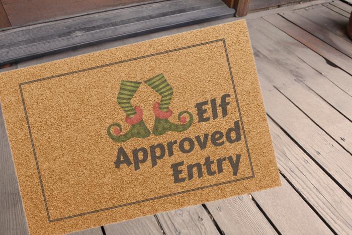 Elf Shoes Funny Doormat, Holiday Gift for Couples , Dorm or Apartment Decor