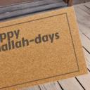  Hanukkah Themed Doormat, Outdoor Welcome Mat Happy Challah-Days Design