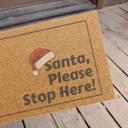  Santa Please Stop Here Doormat, Outdoor Welcome Mat Xmas Design