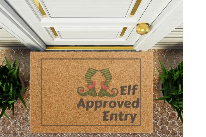 Elf Shoes Funny Doormat, Holiday Gift for Couples , Dorm or Apartment Decor