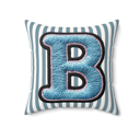 14"x14" Custom Initial Letter Faux Suede Pillow, Cute Monogram Dorm Room Decor
