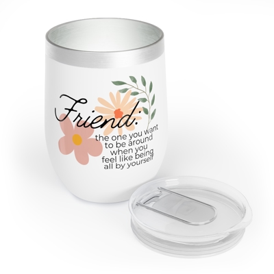 Best Friend Boho Floral Wine Tumbler