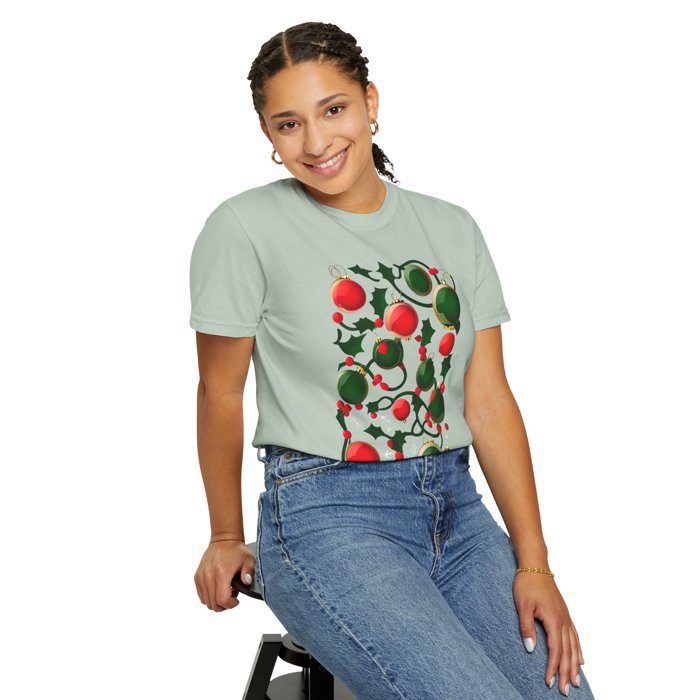 Abstract Christmas Ornamennts Comfort Colors T-shirt