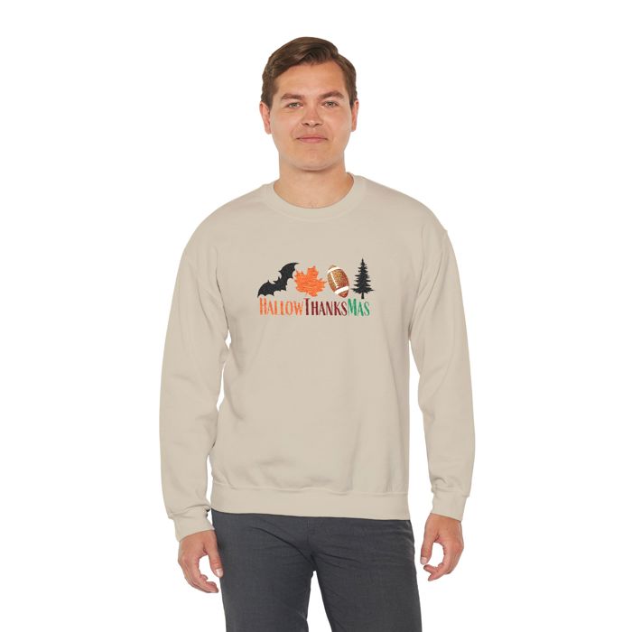 Fall Holidays Embroidered All-in-One  Crewneck Sweatshirt