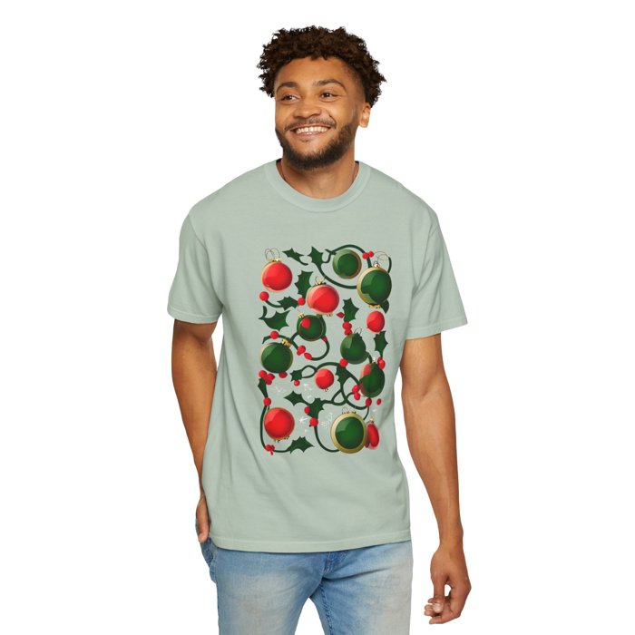 Abstract Christmas Ornamennts Comfort Colors T-shirt