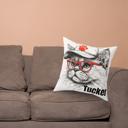 16X16" Custom Pet in Cap & Glasses Cute  Faux Suede Throw Pillow, You Choose the Breed