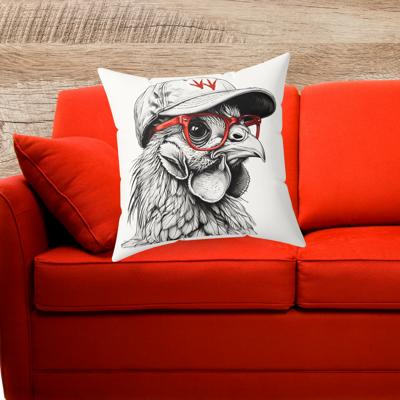 Custom Pet in Cap & Glasses Cute  Faux Suede Throw Pillow, You Choose the Breed