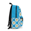  Turquoise Daisies Backpack, Floral Custom School Bookbag Gift for Kids Teens Adults