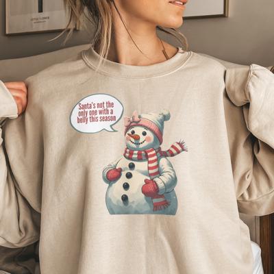 Pregnant at Christmas Sweatshirt, Pregnancy Funny Seasonal Sweater, Holiday Santa Gift for Mom to Be