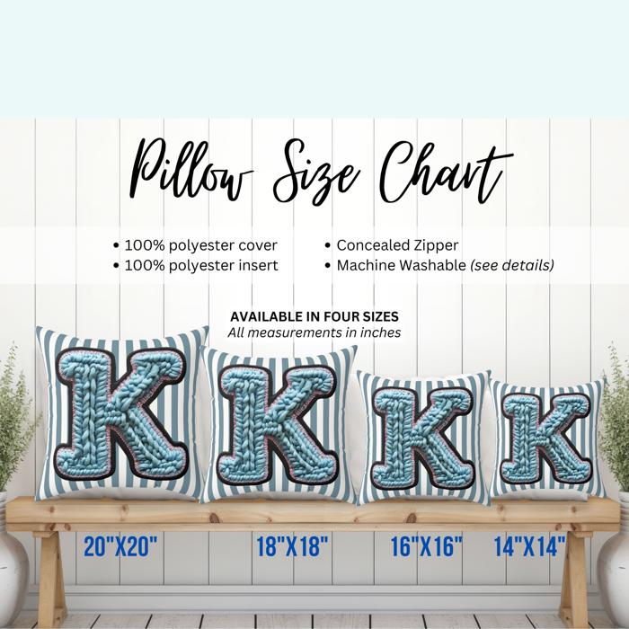 Custom Initial Letter Faux Suede Pillow, Cute Monogram Dorm Room Decor