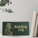  Personalized Owl Design Desktop Reading Log, Monthly Fill-In Books Tracker