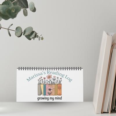 Personalized Desktop Floral Reading Log, Monthly Fill-In Books Tracker
