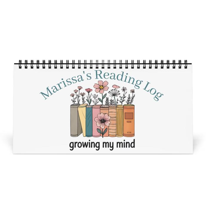 Personalized Desktop Floral Reading Log, Monthly Fill-In Books Tracker