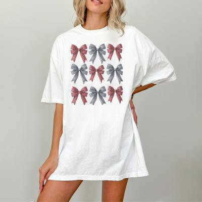 Patriotic Bows Comfort Colors Cute Coquette Tshirt