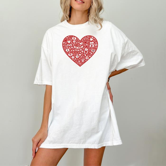 Doodle Art Valentines Shirt, Seasonal and Lifestyle Graphic Tee