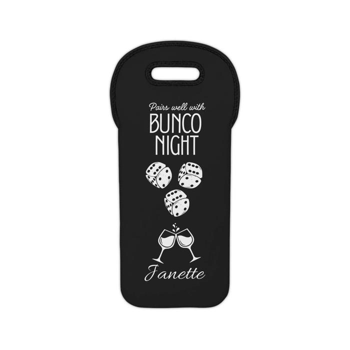 Funny Bunco Night Wine Tote Bag, Gift for Bunko Players, 4 Color Choices