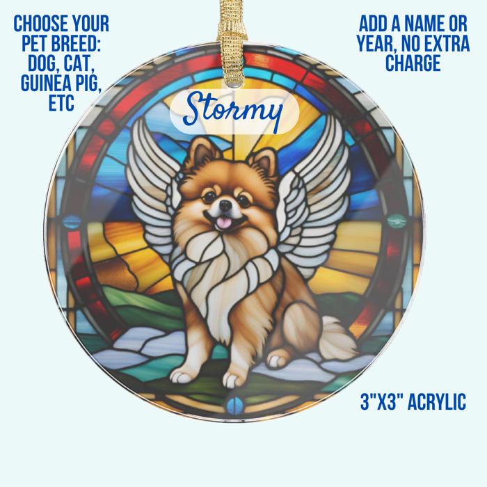 Custom Breed Pet Memorial Suncatcher, Stained Glass Style Acrylic Pet Loss Gift, Pet Grave Marker