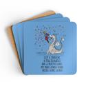 Blue Peace Mahjong Love Hardboard Coasters with Cork Bottom (Set of 4), Tile Game Players Gift