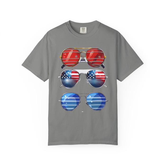 Patriotic Sunglasses July 4 Party Tshirt