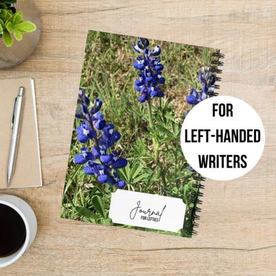 Bluebonnet Journal for Lefties Spiral Notebook