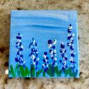  Bluebonnet Mini Canvas and Wooden Easel, Hand Painted Texas flower art