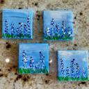  Bluebonnet Mini Canvas and Wooden Easel, Hand Painted Texas flower art