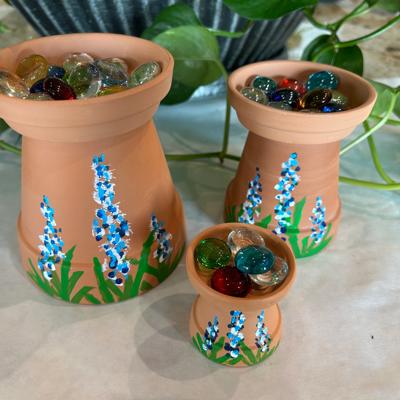 Bee Watering Stations 3 Sizes, Hand Painted Pollinators Water Fountains