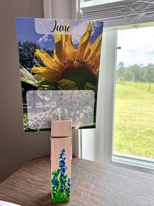 Bluebonnet Note Clip/Recipe Card/Photo Holder, Hand Painted 