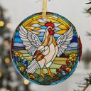  Chicken  Suncatcher Stained Glass Style Acrylic Ornament