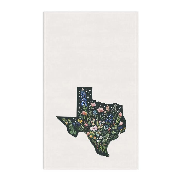 Texas Wildflowers Kitchen Towel, Bluebonnet Home Decor