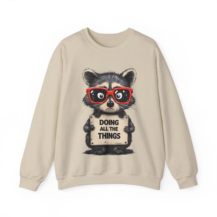 Stressed Out Raccoon Crewneck Sweatshirt