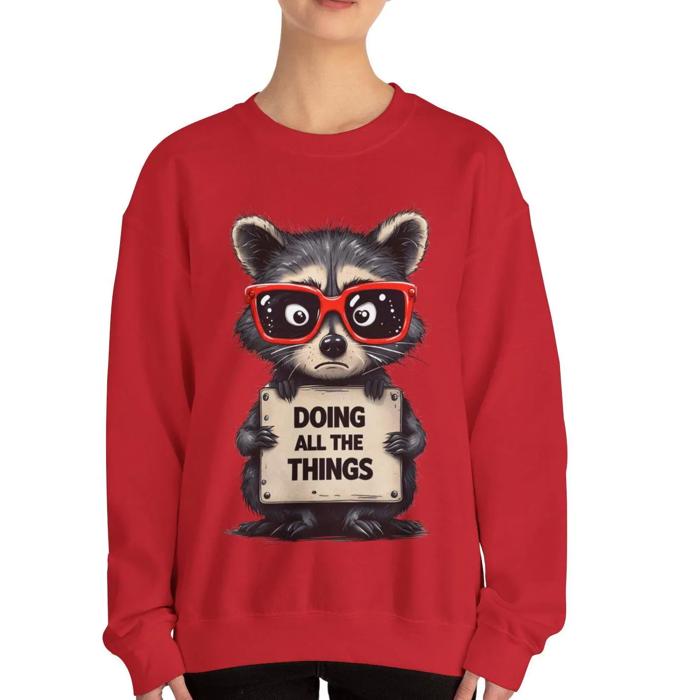 Stressed Out Raccoon Crewneck Sweatshirt