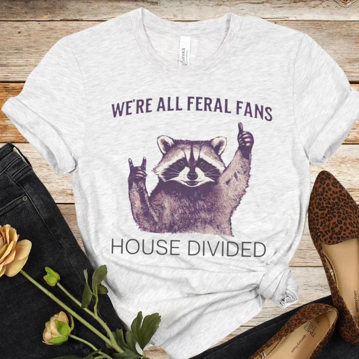 Raccoon House Divided Funny College Rivalry T-Shirt, Longhorns vs Aggies