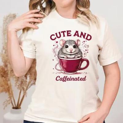 Cute & Caffeinated Rat T-Shirt