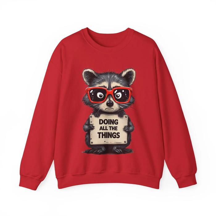 Stressed Out Raccoon Crewneck Sweatshirt