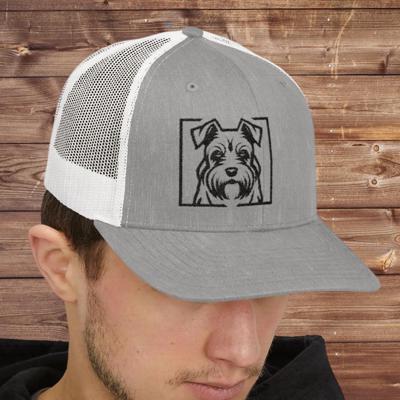 Custom Dog Breed Embroidered Trucker Hat, Trendy Offset Embroidery 
