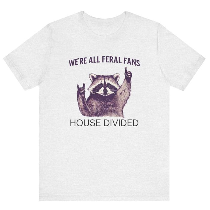 Raccoon House Divided Funny College Rivalry T-Shirt, Longhorns vs Aggies