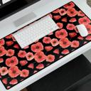  Red Watercolor Poppies Custom Desk Mat