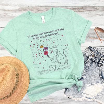 Dragon Flowers Winds Mah Jongg Humor Tshirt