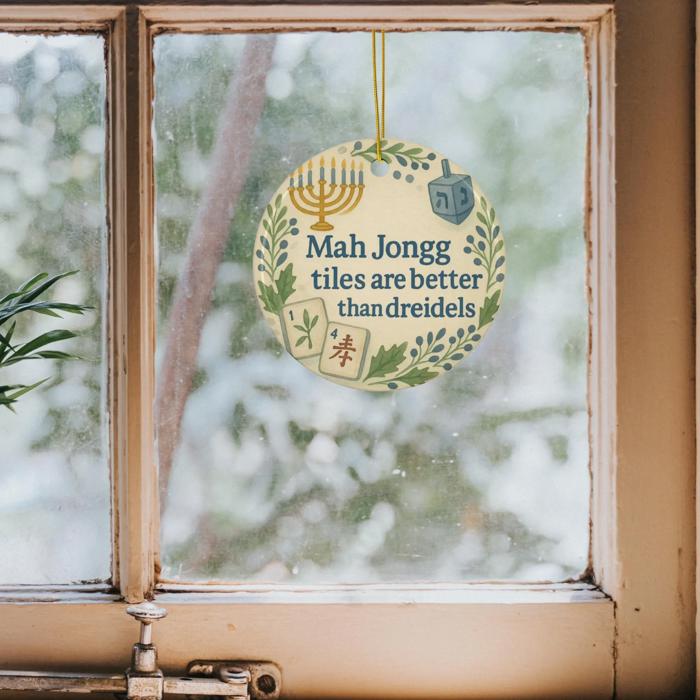 Mah Jongg Hanukkah Ornament,Funny Jewish Holiday Keepsake