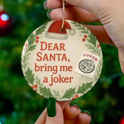 Mah Jongg Christmas Ornament,Funny Xmas Holiday Keepsake