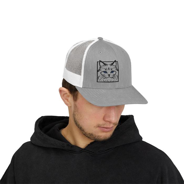 Custom Dog Breed Embroidered Trucker Hat, Trendy Offset Embroidery 