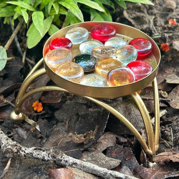 Brass Modern Bee and Butterfly Fountain for Flower Beds Bushes Potted Plants