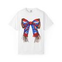  Western Leather-Look Patriotic Bow Comfort Colors Tee,