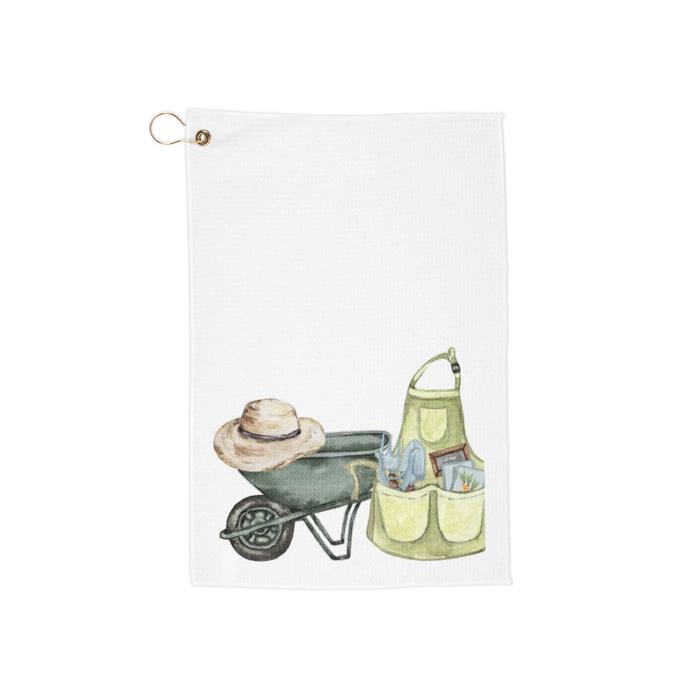 Clip-On Gardening Towel Watercolor Design