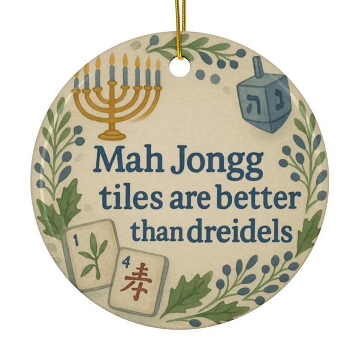 Mah Jongg Hanukkah Ornament,Funny Jewish Holiday Keepsake